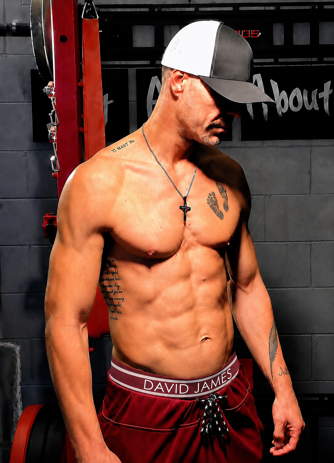 David James boxer briefs in Crimson